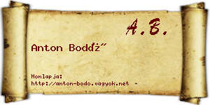 Anton Bodó névjegykártya